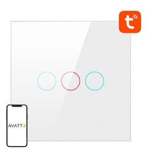 Smart lyskontakt ZigBee Avatto LZTS02-EU-W3 3 Way No Neutral TUYA (hvid)