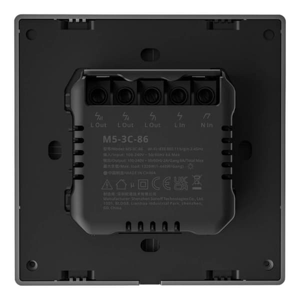 Smart Scene Wall Switch WiFi Sonoff M5 3C (3-kanals)