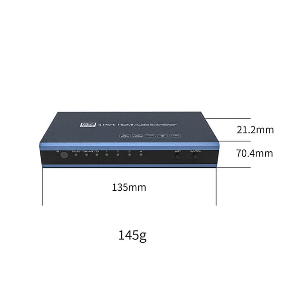 INF 8K HDMI 2.1 Switch 4 in 1 Out med Audio Extractor