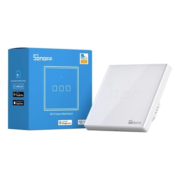 Smart Switch WiFi + RF 433 Sonoff T2 EU TX (3-kanals) uppdaterad