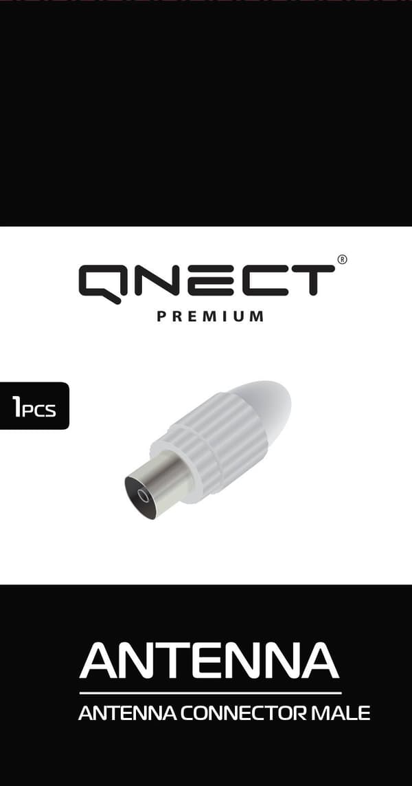 Antenna connector male straight, White