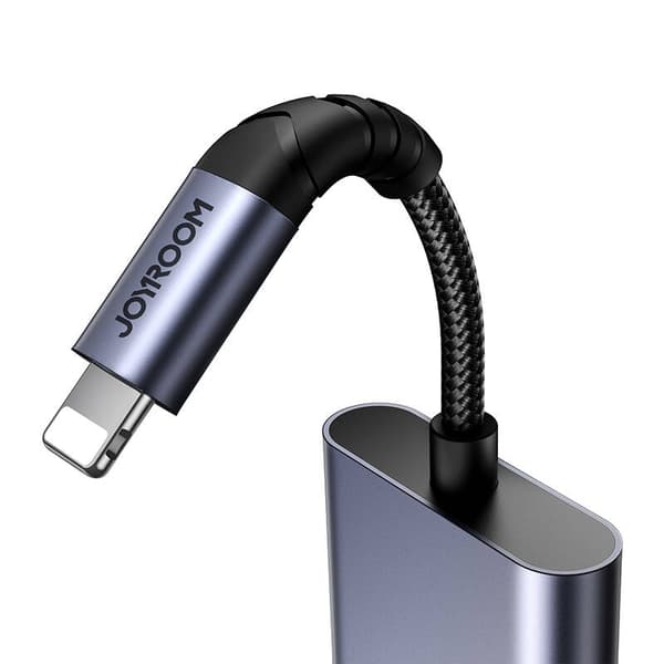 2-i-1 ljudadapter Joyroom SY-L02 Lightning till Double Lightning (svart)