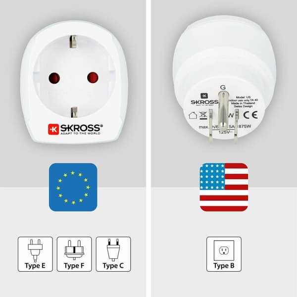 Eladapter Skross 1500203-E Europeisk USA
