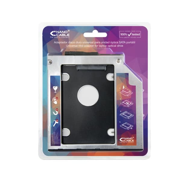 SATA Hard Drive-adapter (2,5" eller 7mm) NANOCABLE 10.99.0101 Sort/Sølvfarvet 2,5"