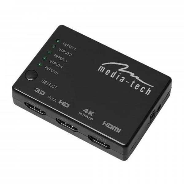 HDMI-kontakt Media Tech MT5207 Sort