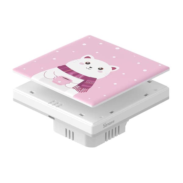 Dekorativt dæksel / kasket til T5 SONOFF Cartoon 1C touch switch