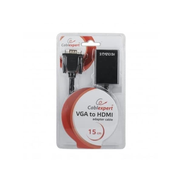 VGA / M + Ljudjack 3,5 + USB till HDMI / F-adapter - Svart - 0,15 m