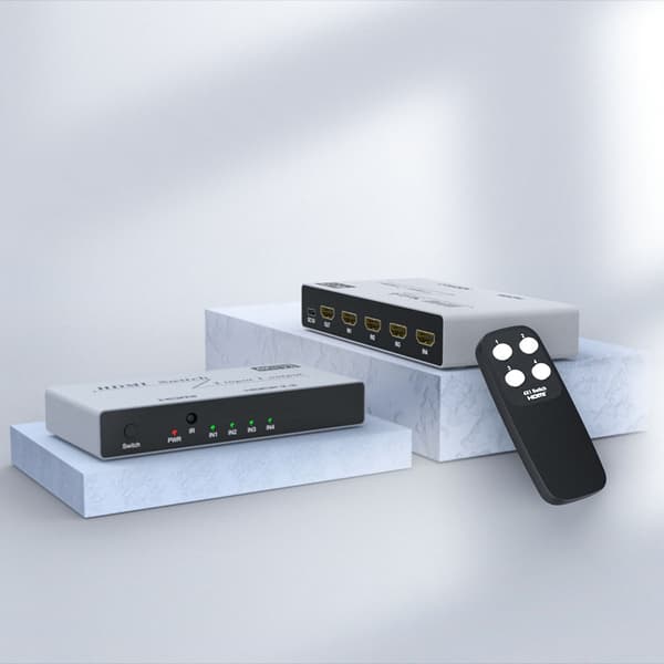 INF 4K HDMI Switch 4x1 - HDMI 2.0 Switcher med fjärrkontroll