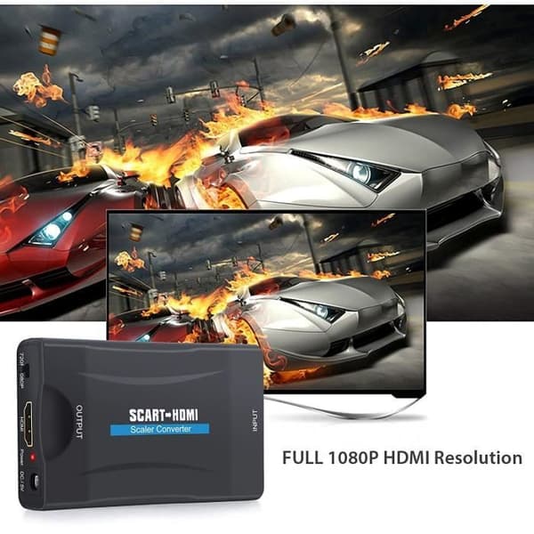 Proster SCART till HDMI Adapter Converter 1080p SCART till HDMI SCART Adapter HDMI Input Output för SKY Blu-Ray Pla