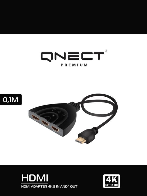Adapter HDMI 3 in - 1 out 4K Pigtale, 0.1m