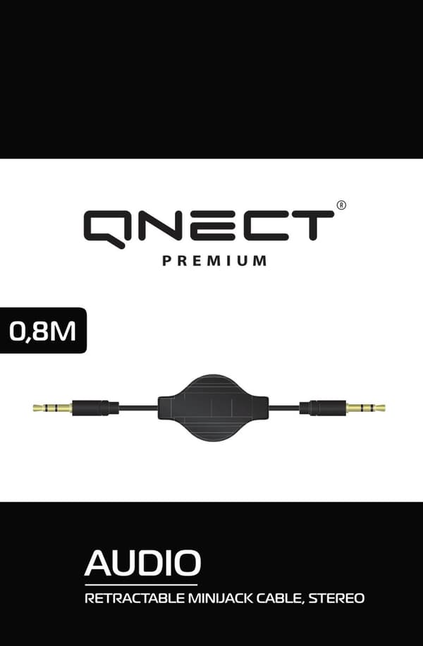 Minijack 3.5 male - 3.5 male retractable, 0.8m