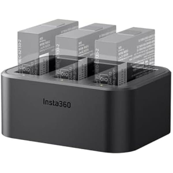 Laddningsnav - Insta360 - X4 - Snabbladdning - Överbelastningsskydd - 3 batterier Svart