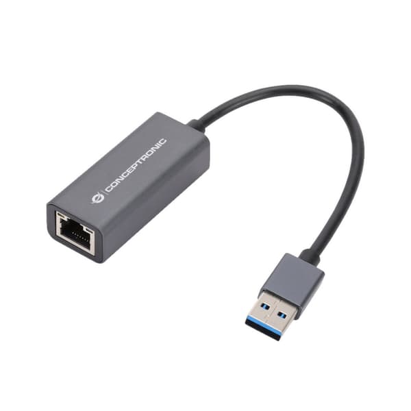 Nätadapter Conceptronic CONCEPTRONIC ADAPTADOR USB 3.0 A GIGABIT ETHERNET RJ45 COMPATIBLE NINTENDO SWITCH Wake-on-LAN Grå