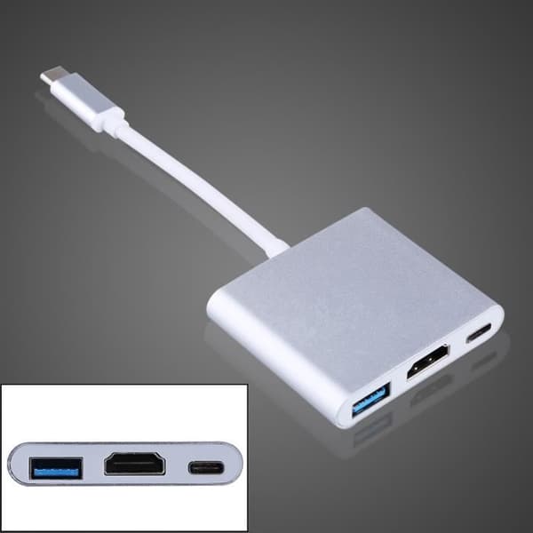 Ultra-tunn HDMI USB C-adapter - Aluminiumhölje - Multifunktionell video PD + data + HDMI