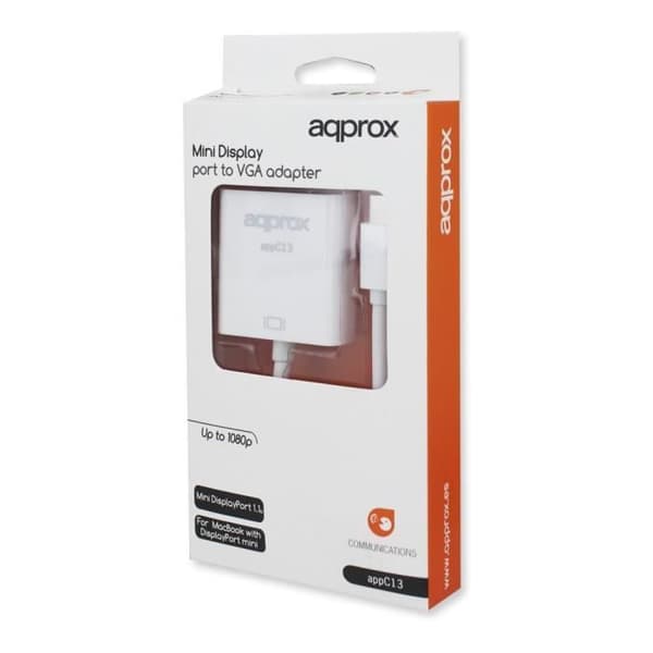 Ca (APPC13) Mini Display Port till VGA Converter, vit för Apple Macbook / iMac