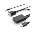 Miniatyrbild 1 av 3: VGA / M + Ljudjack 3,5 + USB till HDMI / F-adapter - Svart - 0,15 m