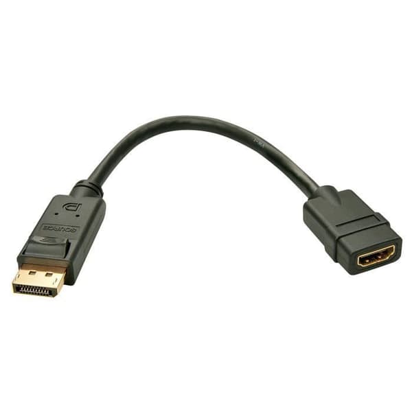Adapter - LINDY - Konverter DisplayPort till HDMI - Upplösning 2560x1600 - Ljudstöd - 15cm