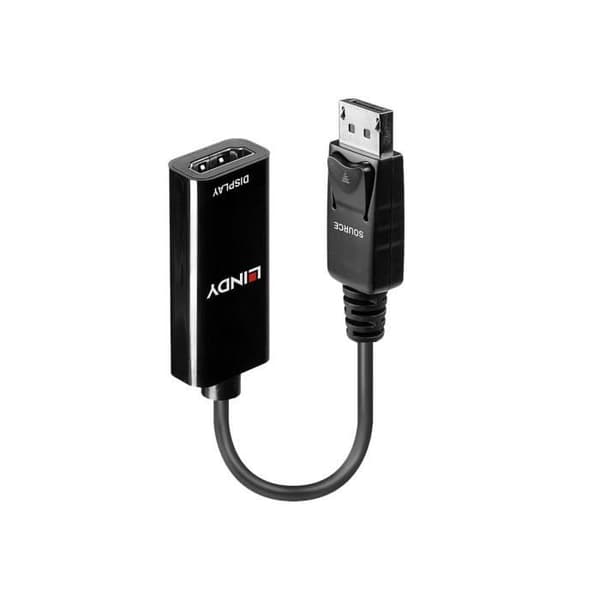 Adapter - LINDY - DisplayPort till HDMI - UHD 4K - 15cm - Passiv