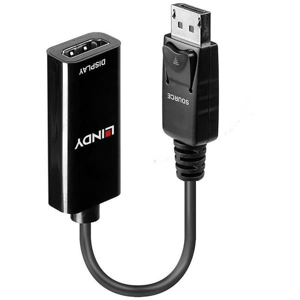 Adapter - LINDY - DisplayPort till HDMI - UHD 4K - 15cm - Passiv