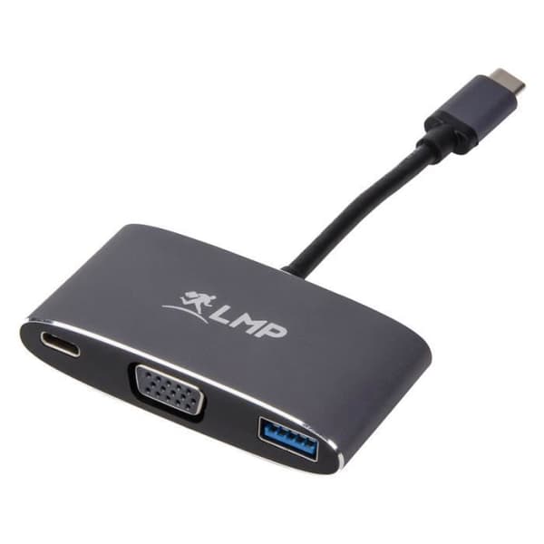 LMP USB-C Multiport Adapter - USB 3.0 VGA, USB-C laddning, Space Grey Svart