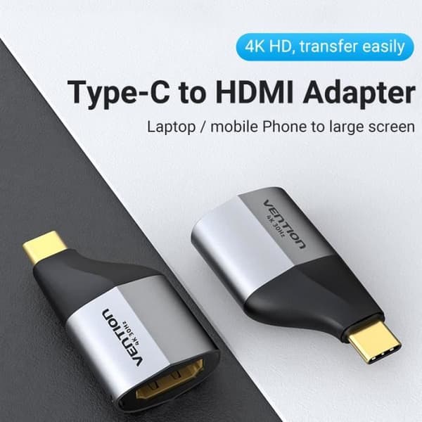 VENTION USB C HDMI Adapter 4K 60Hz Kompatibel med MacBook Pro 2019/2018/2017, MacBook Air, iPad Pro 2018, Samsung Galaxy S10