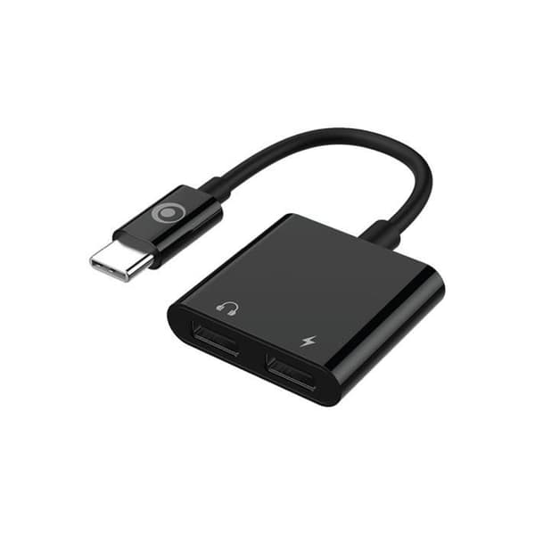 USB-C till USB-C ljudadapter och USB-C laddning 60W kompakt 12cm BigBen Connected svart