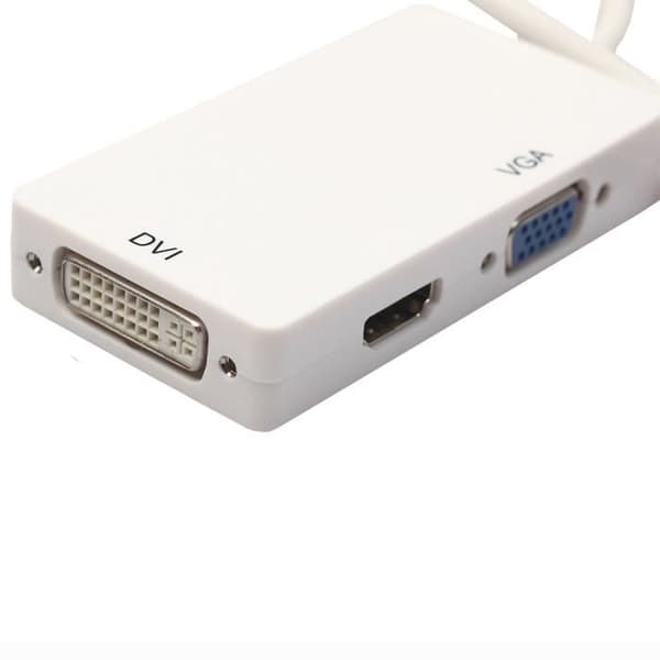 3 i 1 Thunderbolt Mini Display Port DP till HDMI kabel adapter DVI VGA