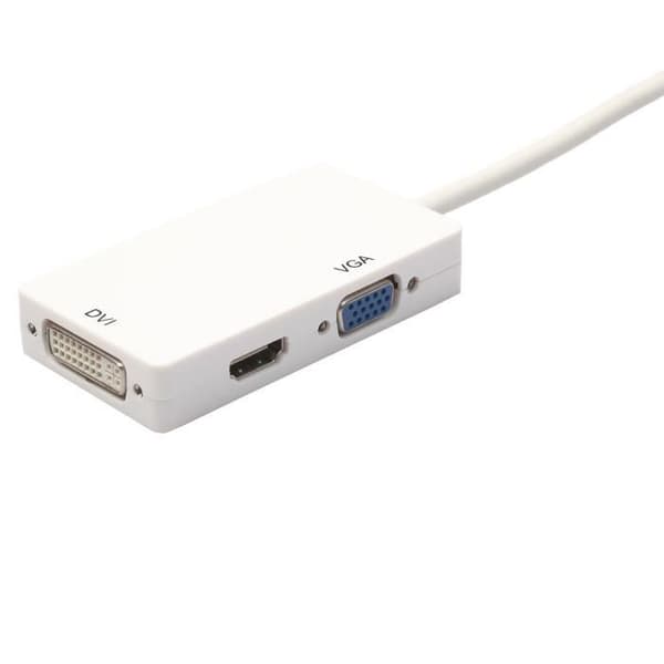 3 i 1 Thunderbolt Mini Display Port DP till HDMI kabel adapter DVI VGA