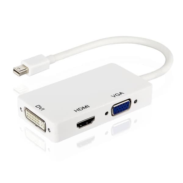 Mini Display Port till DVI VGA HDMI 3 i 1 Video Adapter Kabel