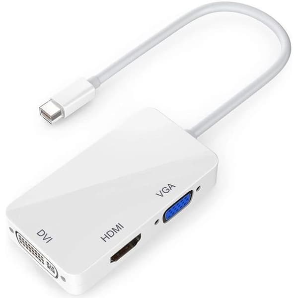 INECK® Adaptör Thunderbolt Mini DisplayPort till HDMI-DVI-VGA, Multiport konverteringskabelhub för Apple MacBook Pro Air Mac