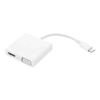 USB-C 3-i-1 hub - LENOVO - GX90T33021 - HDMI/VGA/USB - Stöd för 4K/1080p - Svart