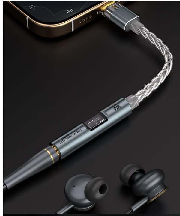 INF BA23 USB-C til 3,5 mm lydkontakt-adapter med innebygd DAC