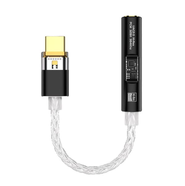 INF BA23 USB-C til 3,5 mm lydkontakt-adapter med innebygd DAC Sort