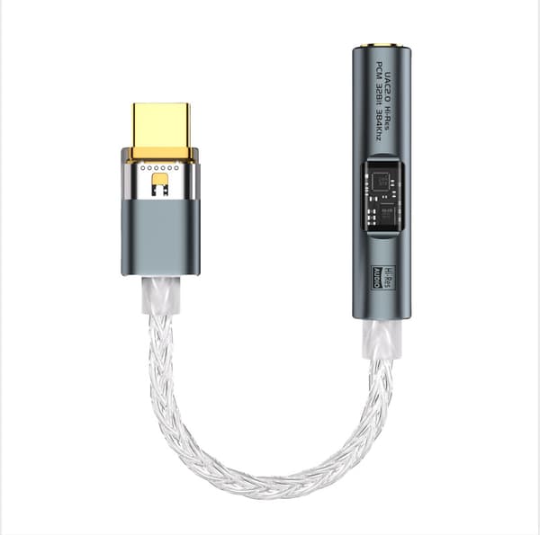 INF BA23 USB-C til 3,5 mm lydkontakt-adapter med innebygd DAC