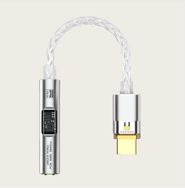 INF BA23 USB-C til 3,5 mm lydkontakt-adapter med innebygd DAC