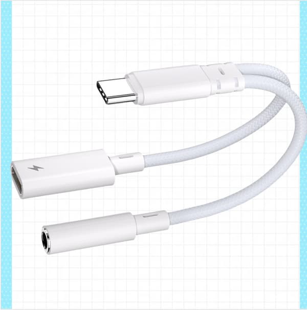 INF AA10-B2P15 USB-C til 3,5 mm adapter med PD-opladning