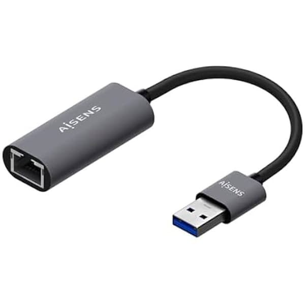 AISENS - A106-0708 - USB 3.0 till Gigabit Ethernet-omvandlare 10/100/1000 Mbps, Grå, 15 cm Grå