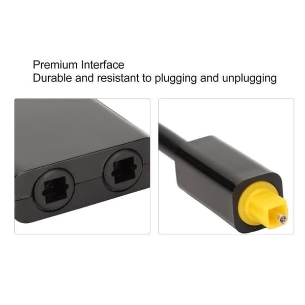 Optisk kabeldelare 1 i 2 ut surroundljud 15 cm Svart