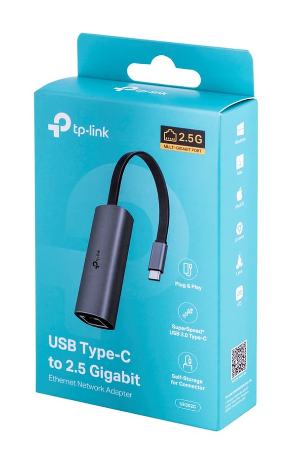 TP-LINK UE302C USB Type-C till 2,5 Gigabit Ethernet nätverksadapter