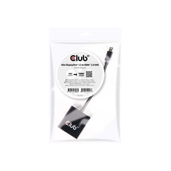 Club 3D Audio-Video Adapter DisplayPort - HDMI Mini DisplayPort (M) till HDMI (F) 20,3 cm 4K-stöd