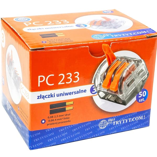 Selvlåsende stik 3x0,2-4mm klik pc 233 Tritium 50stk