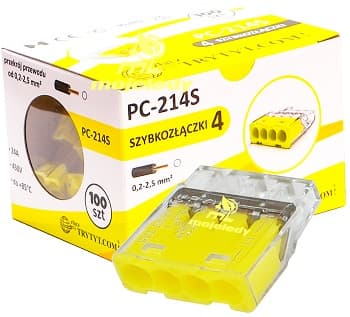 Selvspændende stik 4x2,5 PC 214S 100stk