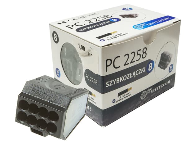 Selvspændende stik 8x2,5 PC 2258 50stk