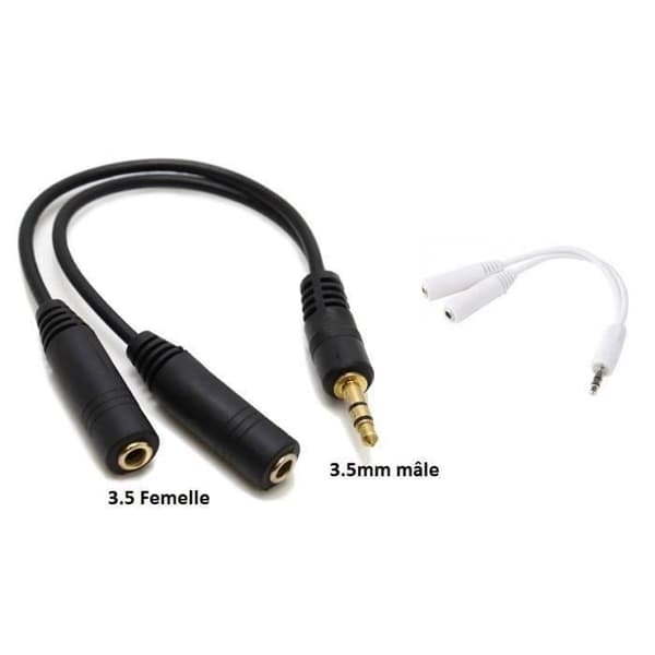 TD® Double Jack Output Coupler Adapter - 3,5 mm - kabel och kontakter för audio-video - tillbehör för hörlurar, telefon