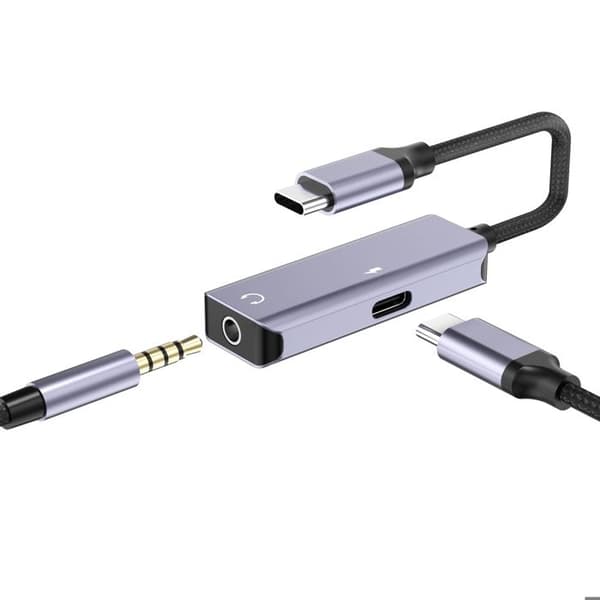TD® hörlursadapter 2 i 1 headset Ljudkabel Lyssna på musik Laddningskontakt Bekväm stark ljudport Kabel konverterar