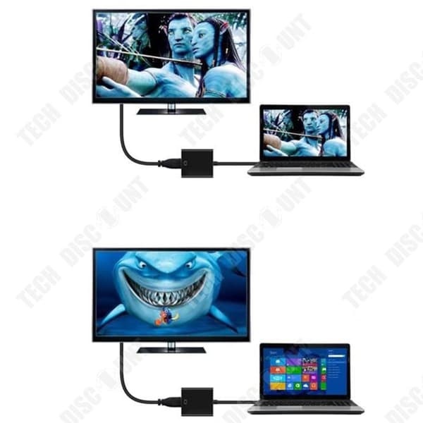 TD® USB3.0 till HDMI Adapterkabel med Player Converter Black High Definition Audio Multi-Format Output utan spelare