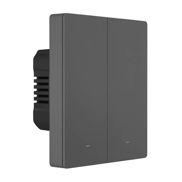 Smart WiFi veggbryter SONOFF M5-2C-80 (2-kanals, for ramme, grafitt)