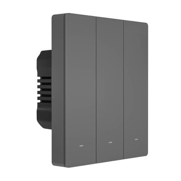 Smart WiFi veggbryter SONOFF M5-3C-80 (3-kanals, for ramme, grafitt)