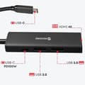 Miniatyrbild 3 av 4: USB C-hub 4 i 1 till HDMI 4K USB C Laddning 100W och USB Swissten Svart