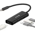 Miniatyrbild 1 av 4: USB C-hub 4 i 1 till HDMI 4K USB C Laddning 100W och USB Swissten Svart